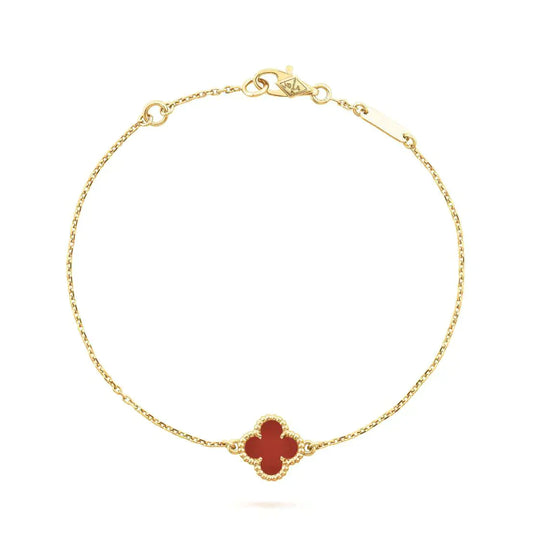 [Rose Jewelrys]CLOVER  CARNELIAN SINGLE FLOWER BRACELET