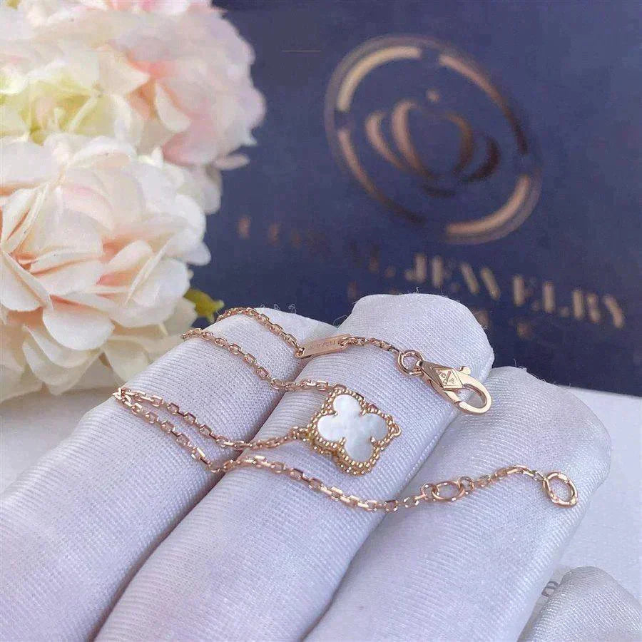 [🌹Rose💎]CLOVER WHITE MOP SINGLE FLOWER BRACELET