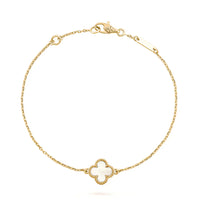 [🌹Rose💎]CLOVER WHITE MOP SINGLE FLOWER BRACELET