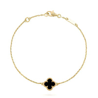 [🌹Rose💎]CLOVER ONYX SINGLE FLOWER BRACELET