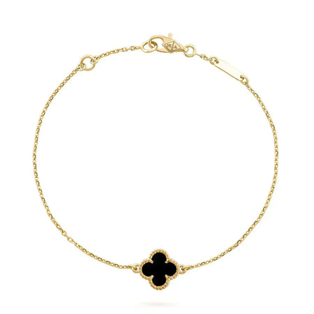 [🌹Rose💎]CLOVER ONYX SINGLE FLOWER BRACELET