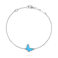 [🌹Rose💎]BUTTERFLY TURQUOISE BUTTERFLY BRACELET SILVER