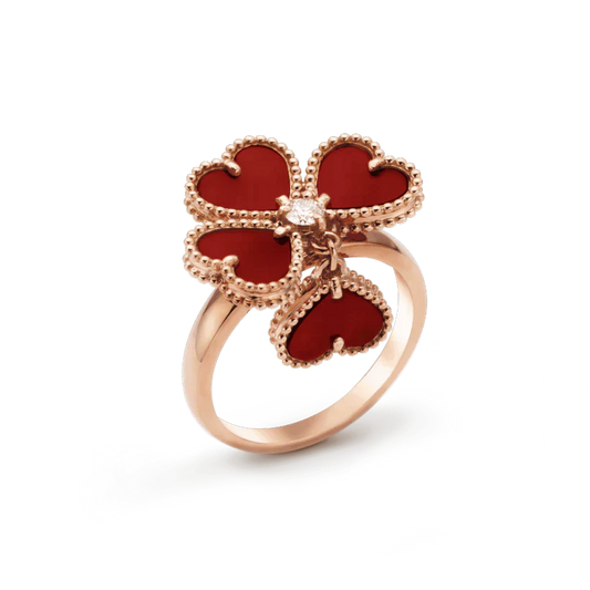 [Rose Jewelrys]SWEET CLOVER CARNELIAN RING