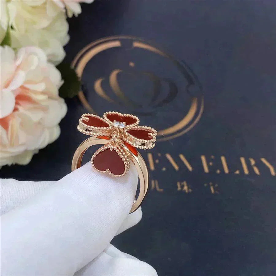 [Rose Jewelrys]SWEET CLOVER CARNELIAN RING
