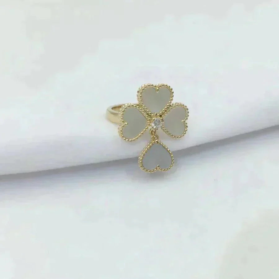 [Rose Jewelrys]SWEET CLOVER WHITE MOP RING