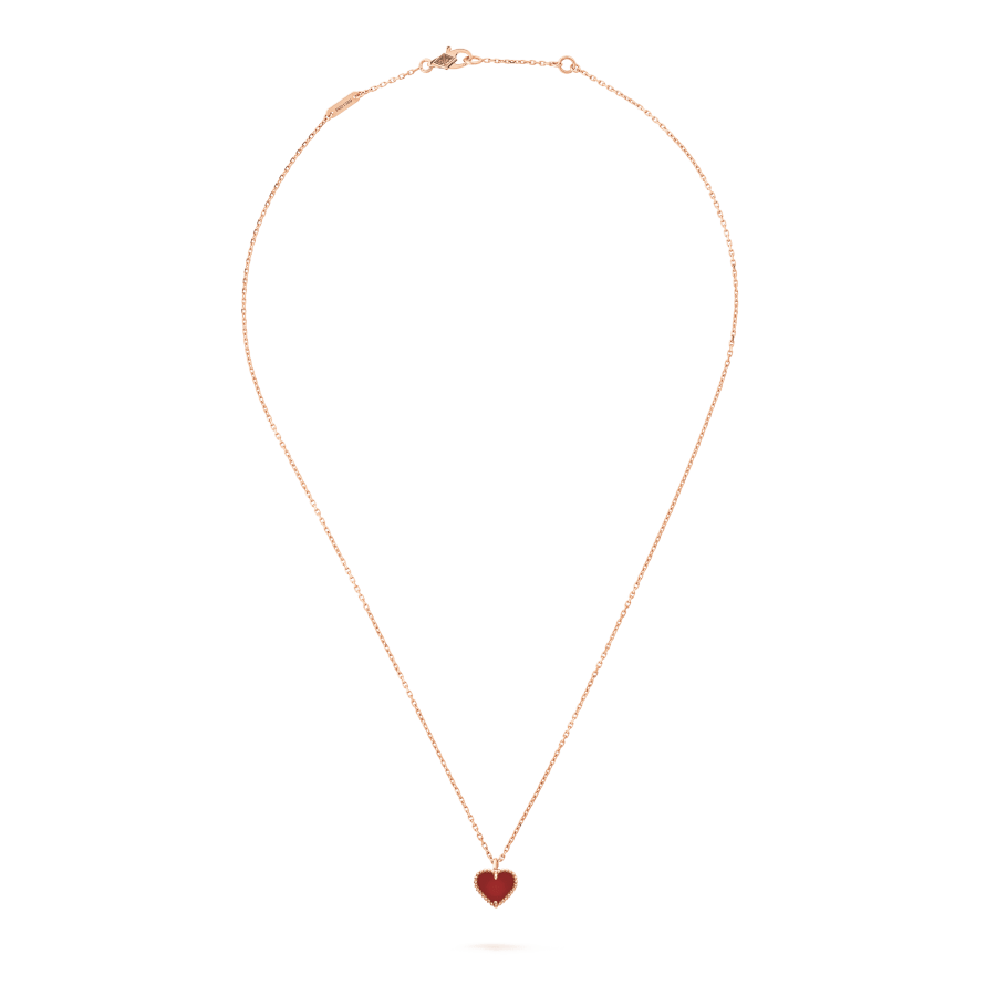 [Rose Jewelrys]SWEET CLOVER CARNELIAN HEART NECKLACE