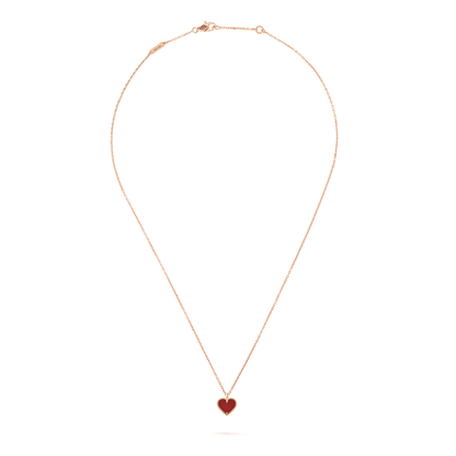 [Rose Jewelrys]SWEET CLOVER CARNELIAN HEART NECKLACE