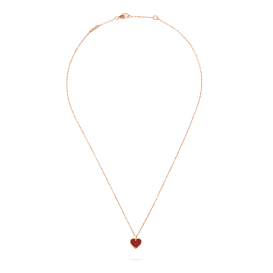 [Rose Jewelrys]SWEET CLOVER CARNELIAN HEART NECKLACE