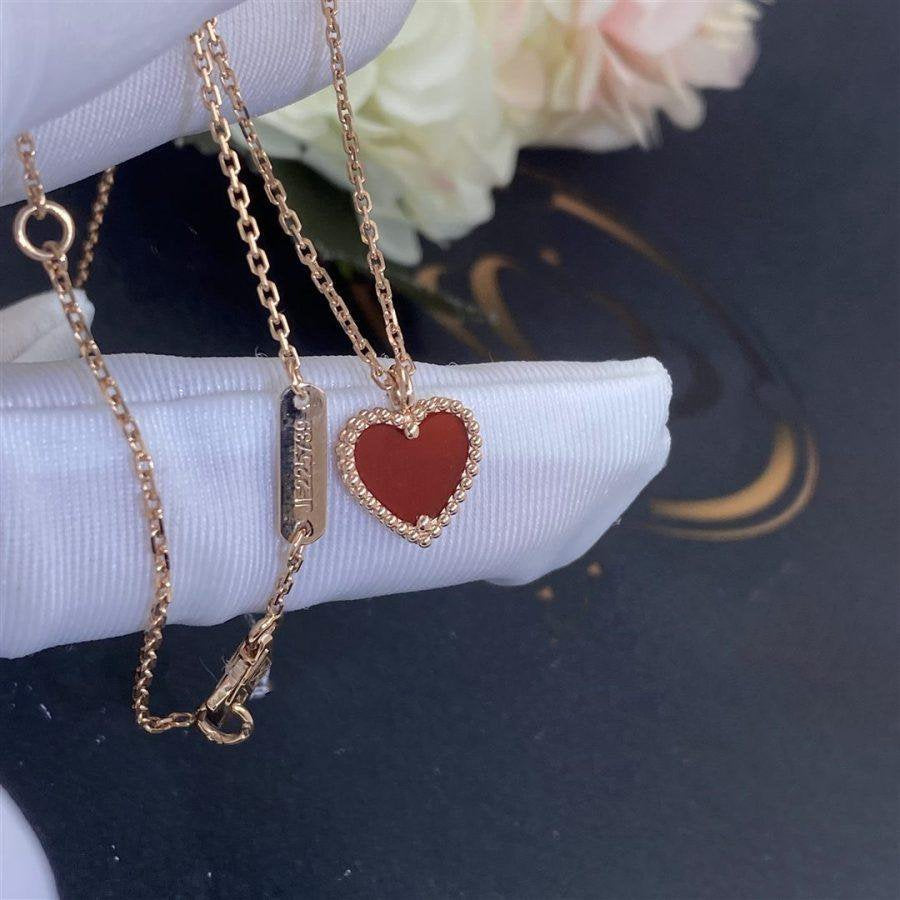 [Rose Jewelrys]SWEET CLOVER CARNELIAN HEART NECKLACE