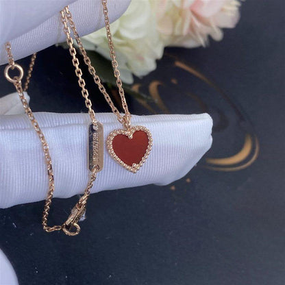 [Rose Jewelrys]SWEET CLOVER CARNELIAN HEART NECKLACE