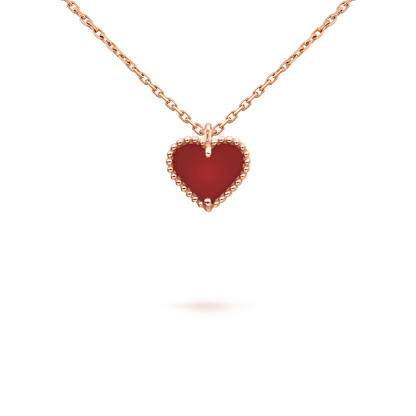 [Rose Jewelrys]SWEET CLOVER CARNELIAN HEART NECKLACE