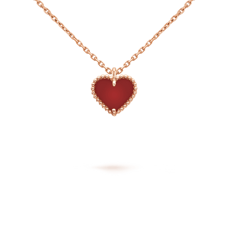 [🌹Rose💎]SWEET CLOVER CARNELIAN HEART NECKLACE