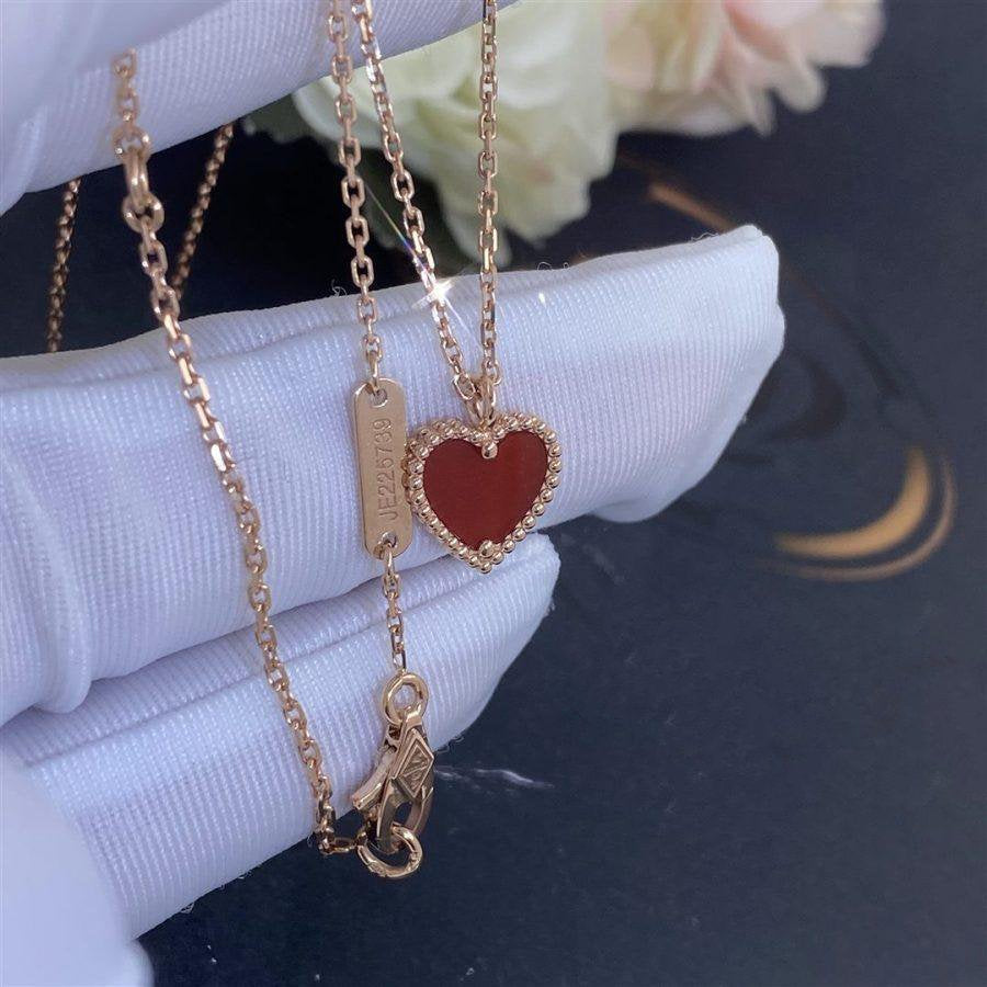 [Rose Jewelrys]SWEET CLOVER CARNELIAN HEART NECKLACE