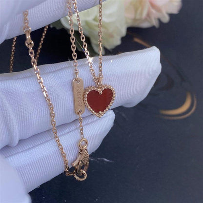 [Rose Jewelrys]SWEET CLOVER CARNELIAN HEART NECKLACE