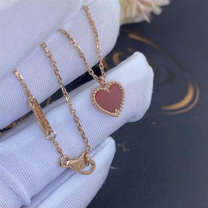 [Rose Jewelrys]SWEET CLOVER CARNELIAN HEART NECKLACE