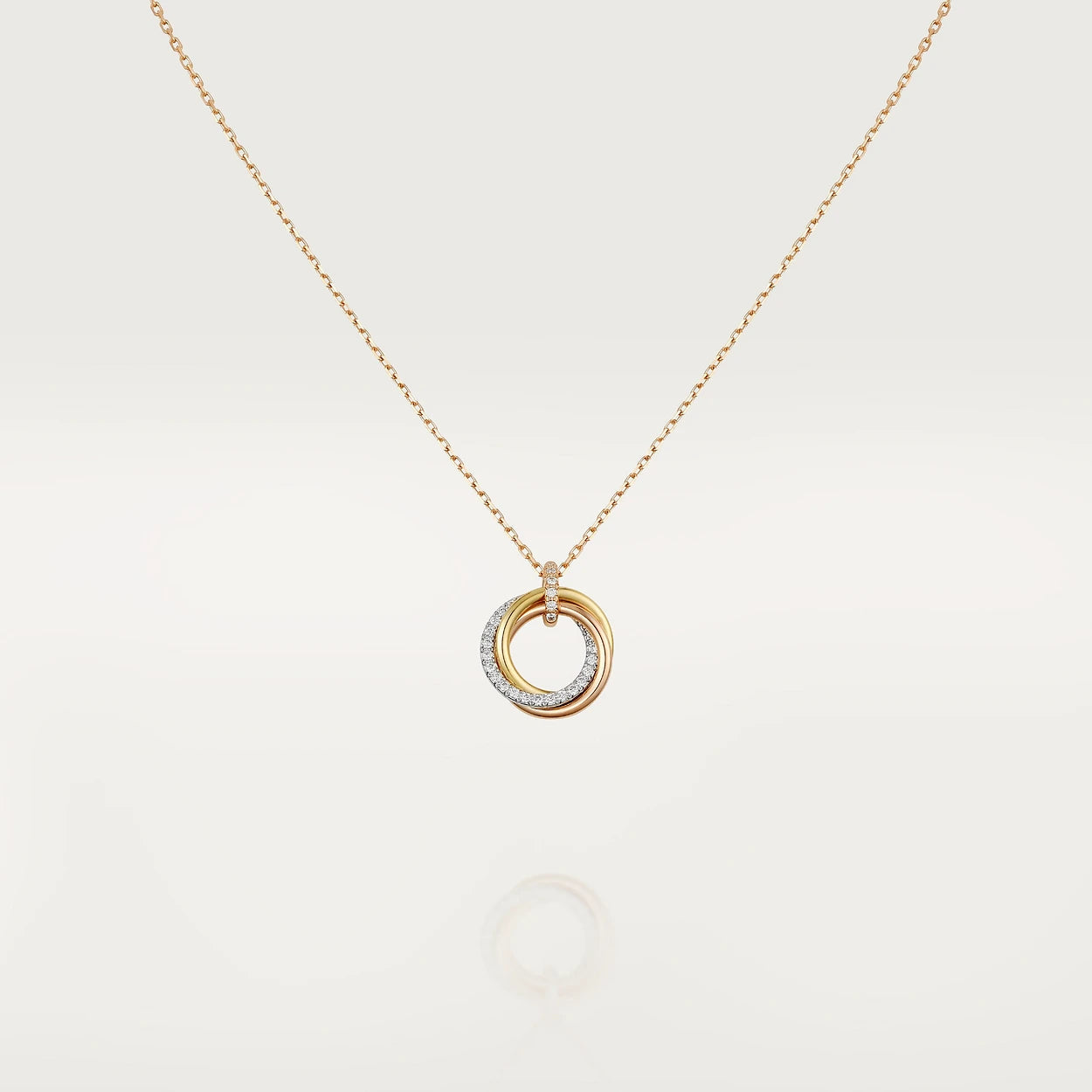 [Rose Jewelrys]TRINITY NECKLACE SILVER GOLD PINK GOLD DIAMONDS