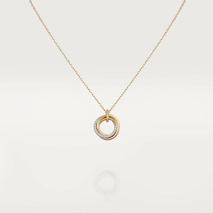 [Rose Jewelrys]TRINITY NECKLACE SILVER GOLD PINK GOLD DIAMONDS