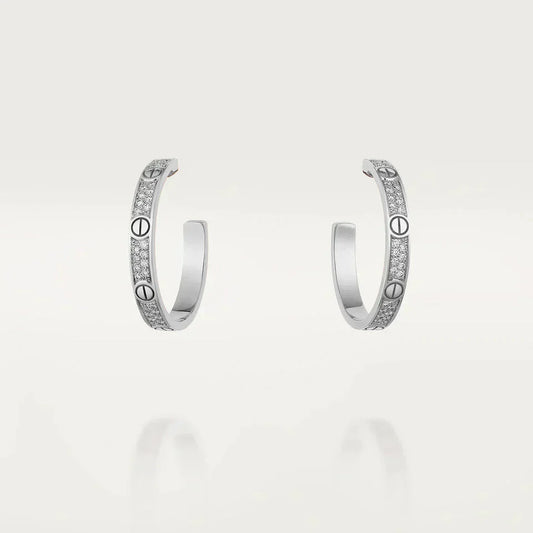 [Rose Jewelrys]LOVE DIAMOND SILVER HOOP EARRINGS