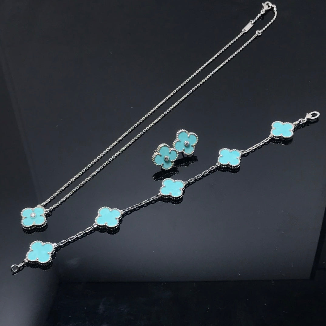 [Rose Jewelrys]CLOVER 1 DIAMOND BLUE SKY SILVER EARRINGS