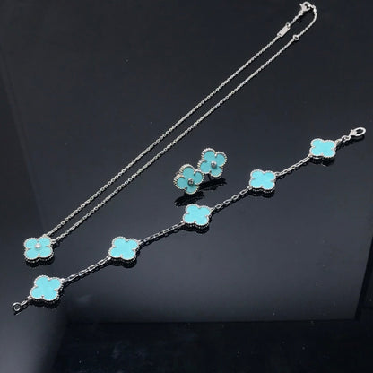 [Rose Jewelrys]CLOVER 1 DIAMOND BLUE SKY SILVER EARRINGS