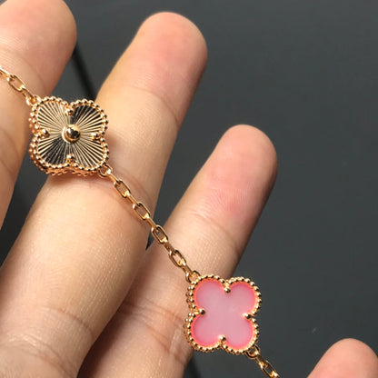 [Rose Jewelrys]CLOVER BRACELET 5 MOTIF PINK AND PINK GOLD