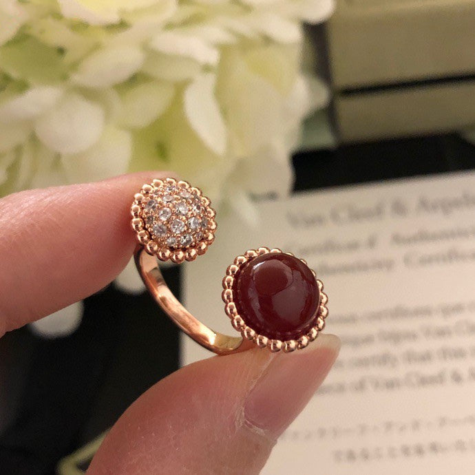 [Rose Jewelrys]PERLEE COULEURS DIAMOND ROSE GOLD BETWEEN THE FINGER RING
