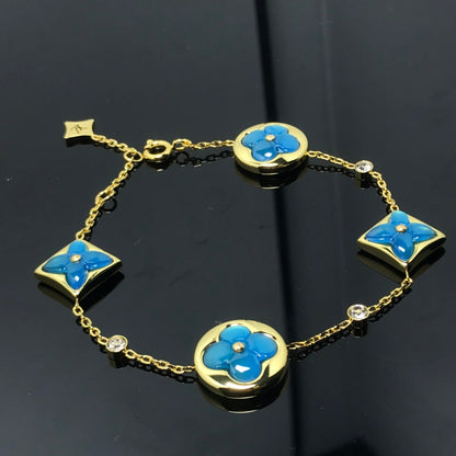 [Rose Jewelrys]STAR AND SUN 4 MOTIF BLUE BRACELET