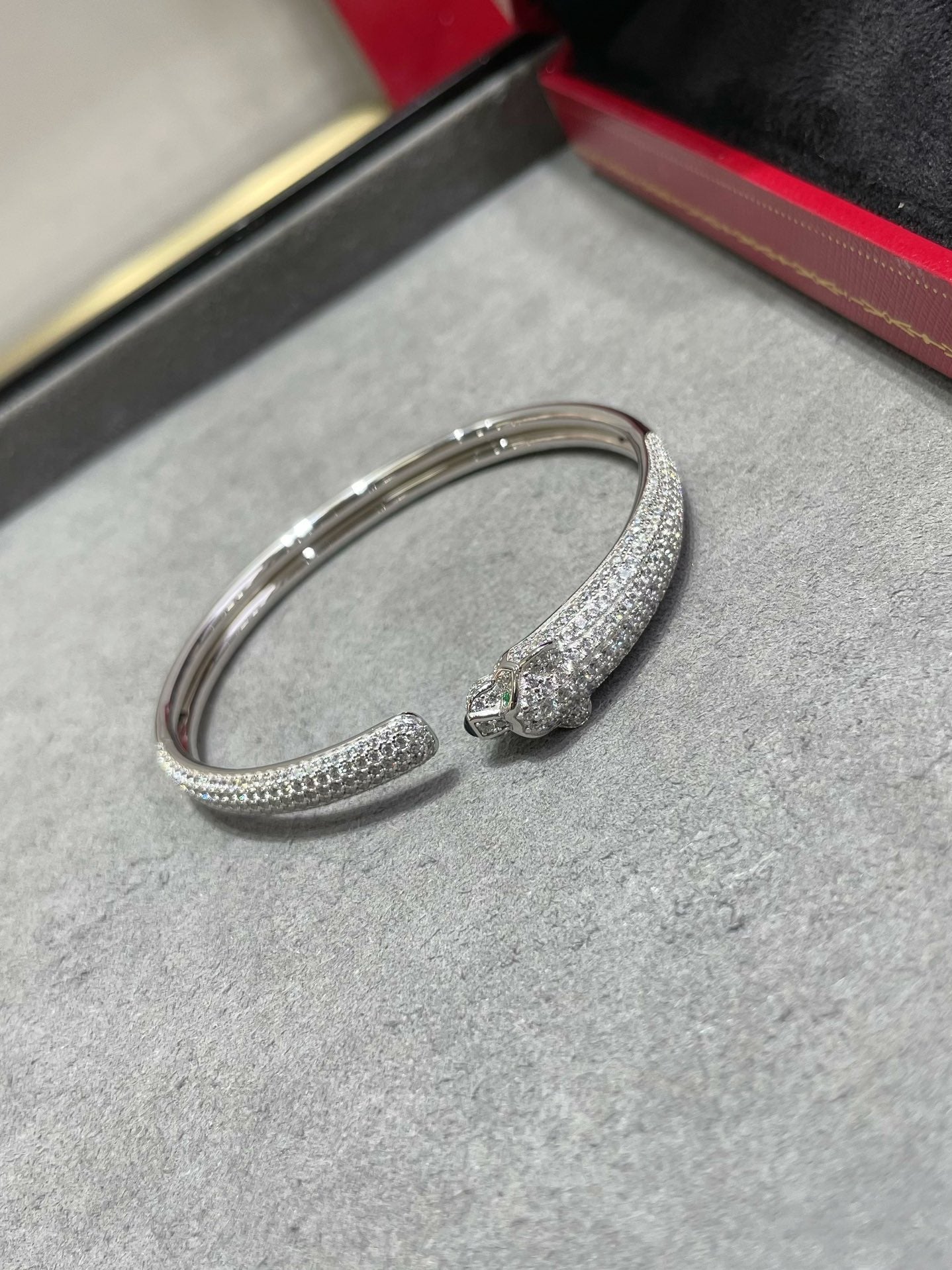 [Rose Jewelrys]PANTHERE FULL DIAMOND OPEN BRACELET