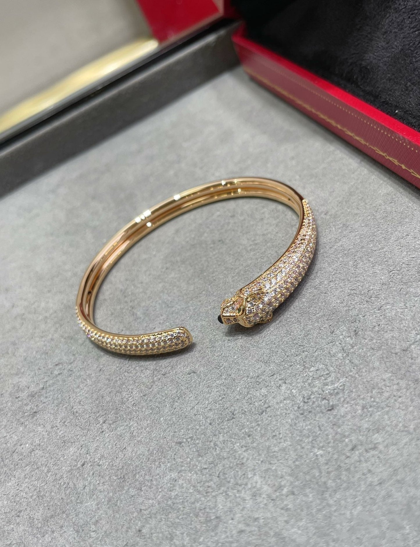 [Rose Jewelrys]PANTHERE FULL DIAMOND OPEN BRACELET