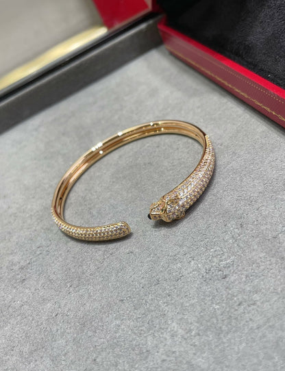[Rose Jewelrys]PANTHERE FULL DIAMOND OPEN BRACELET
