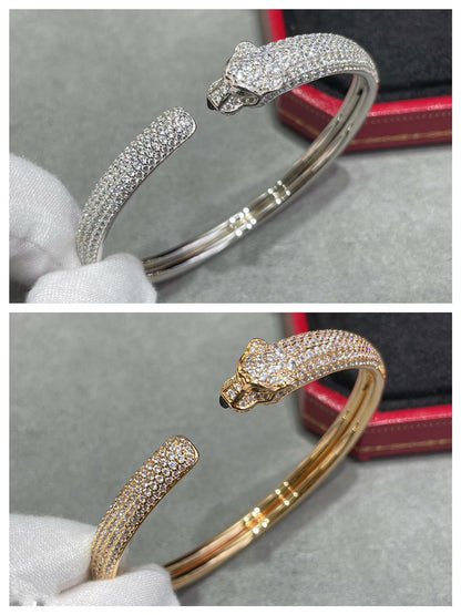 [Rose Jewelrys]PANTHERE FULL DIAMOND OPEN BRACELET