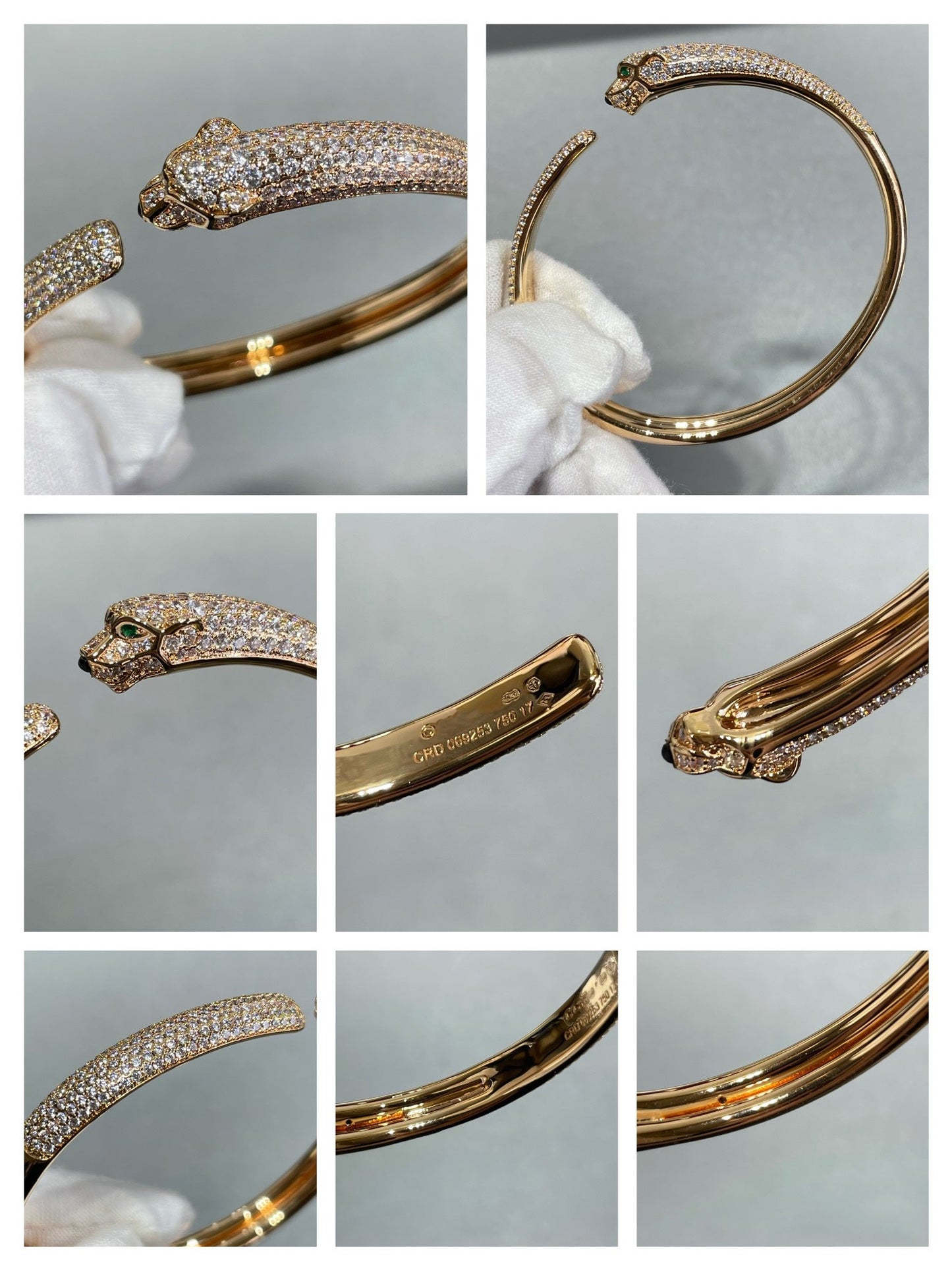 [Rose Jewelrys]PANTHERE FULL DIAMOND OPEN BRACELET
