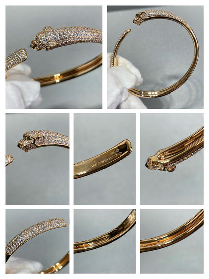 [Rose Jewelrys]PANTHERE FULL DIAMOND OPEN BRACELET