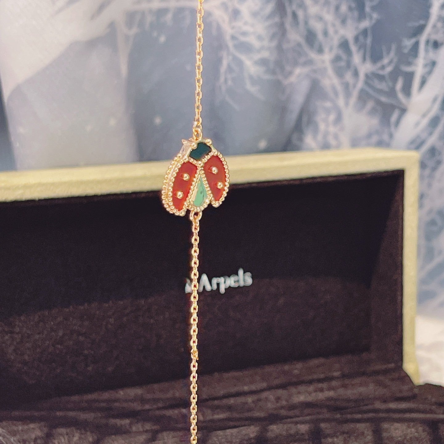 [Rose Jewelrys]LUCKY SPRING 1 MOTIF PINK GOLD BRACELET