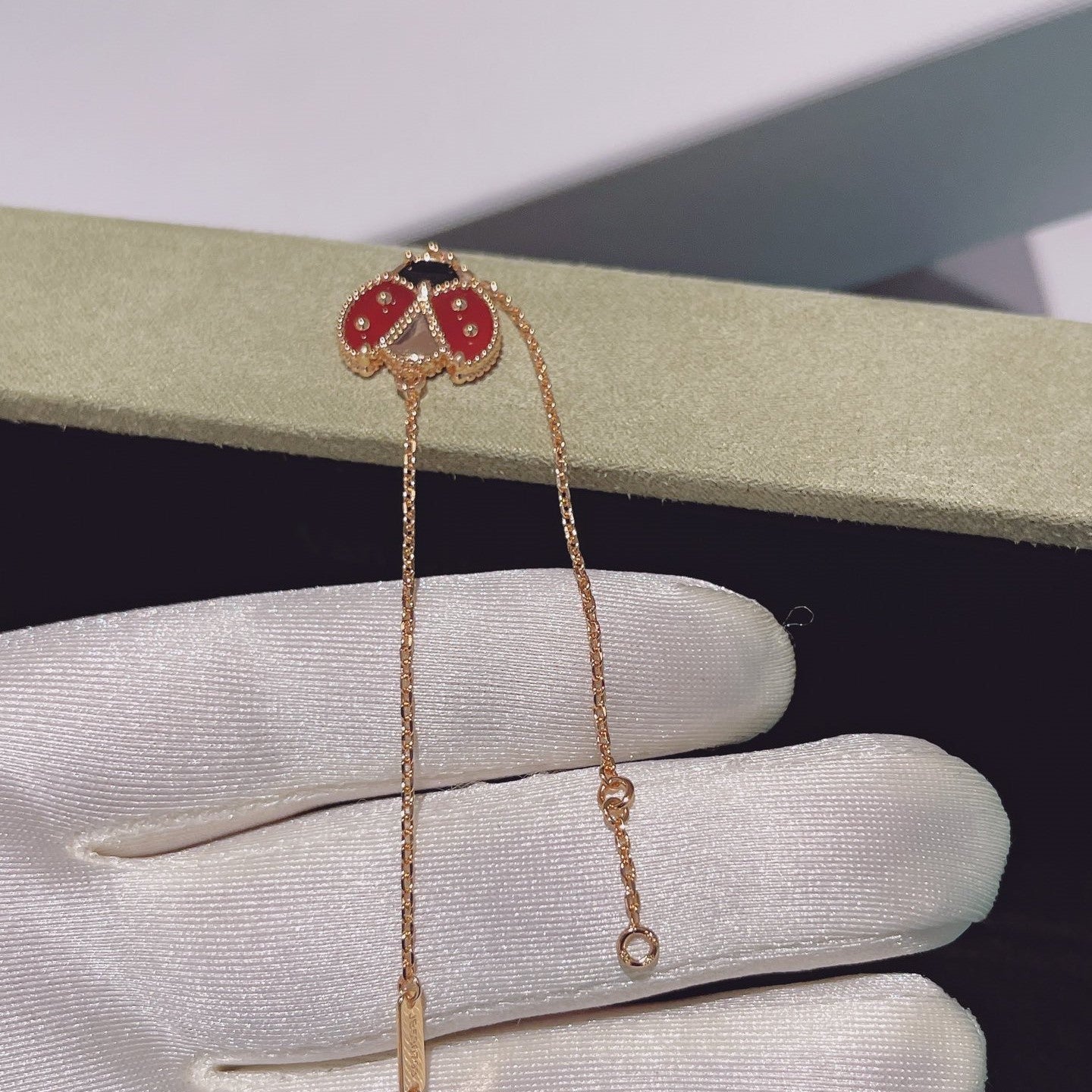 [Rose Jewelrys]LUCKY SPRING 1 MOTIF PINK GOLD BRACELET