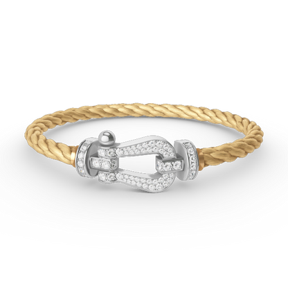 []FORCE LARGE HORSESHOE FULL DIAMOND BRACELET SILVER