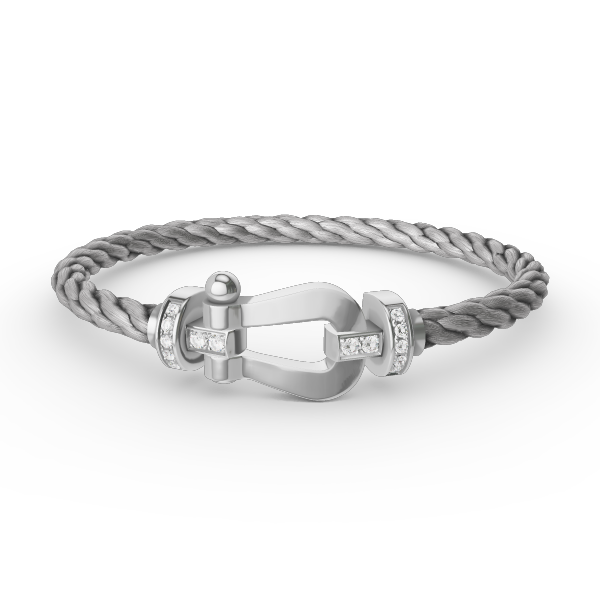 [Rose Jewelrys]FORCE LARGE HORSESHOE HALF DIAMOND BRACELET SILVER
