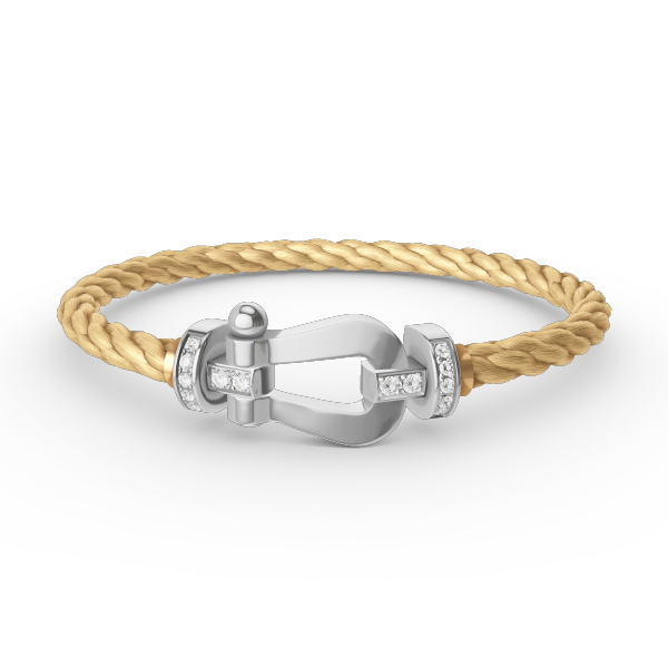 [Rose Jewelrys]FORCE LARGE HORSESHOE HALF DIAMOND BRACELET SILVER