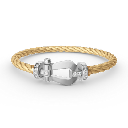 [Rose Jewelrys]FORCE LARGE HORSESHOE HALF DIAMOND BRACELET SILVER