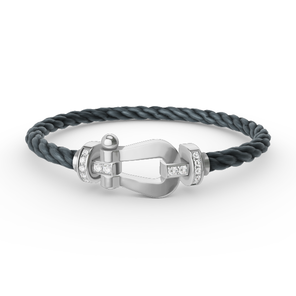 [Rose Jewelrys]FORCE LARGE HORSESHOE HALF DIAMOND BRACELET SILVER