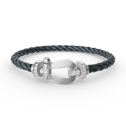 [Rose Jewelrys]FORCE LARGE HORSESHOE HALF DIAMOND BRACELET SILVER
