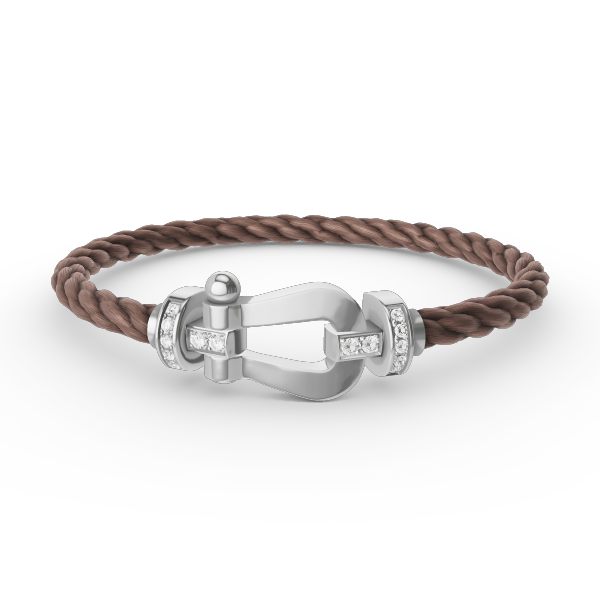 [Rose Jewelrys]FORCE LARGE HORSESHOE HALF DIAMOND BRACELET SILVER