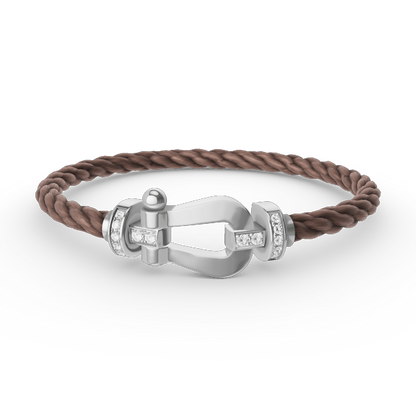 [Rose Jewelrys]FORCE LARGE HORSESHOE HALF DIAMOND BRACELET SILVER