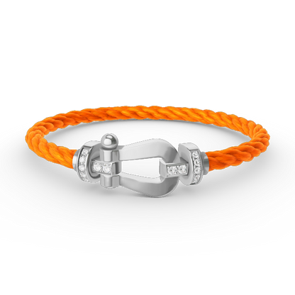 []FORCE LARGE HORSESHOE HALF DIAMOND BRACELET SILVER