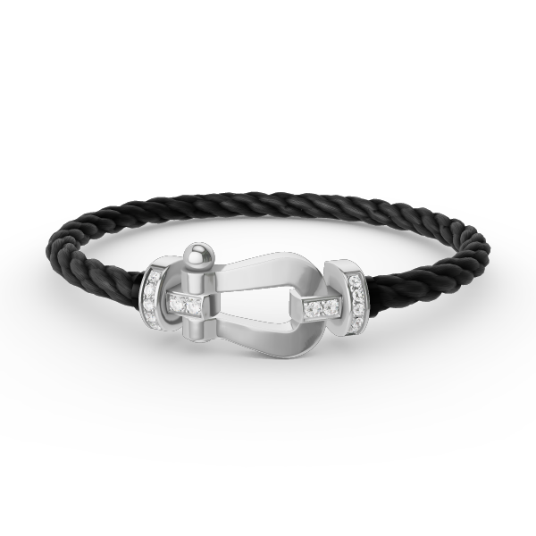 [Rose Jewelrys]FORCE LARGE HORSESHOE HALF DIAMOND BRACELET SILVER