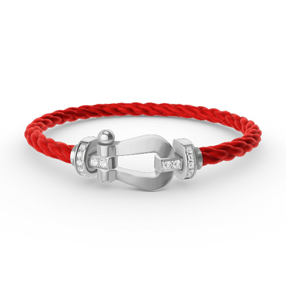 [Rose Jewelrys]FORCE LARGE HORSESHOE HALF DIAMOND BRACELET SILVER