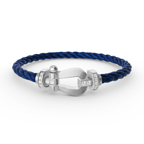 [Rose Jewelrys]FORCE LARGE HORSESHOE HALF DIAMOND BRACELET SILVER