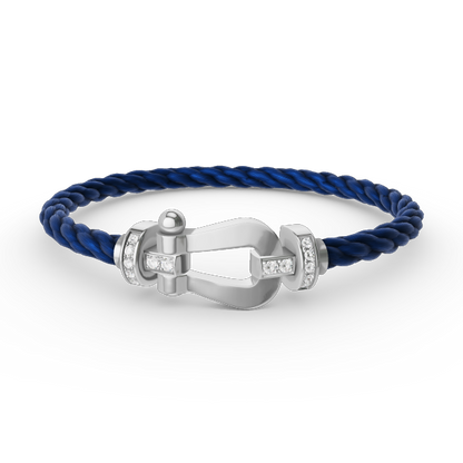 [Rose Jewelrys]FORCE LARGE HORSESHOE HALF DIAMOND BRACELET SILVER