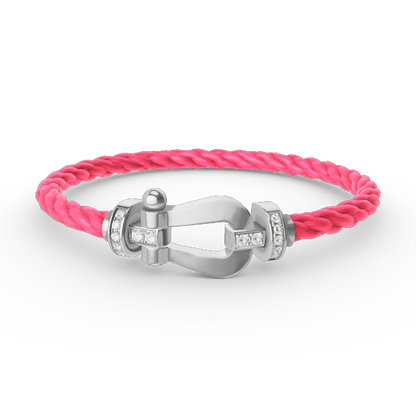 [Rose Jewelrys]FORCE LARGE HORSESHOE HALF DIAMOND BRACELET SILVER