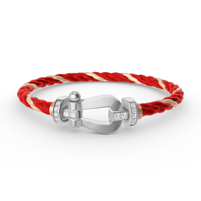 [Rose Jewelrys]FORCE LARGE HORSESHOE HALF DIAMOND BRACELET SILVER